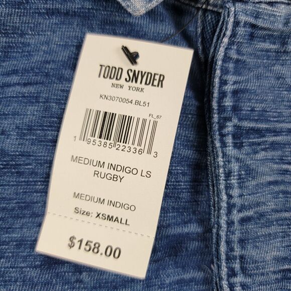 Todd Snyder Medium Indigo Rugby Polo Shirt size XS Blue Long Sleeve NWT $158 - Picture 10 of 13